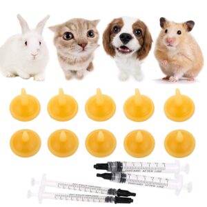 jiaxix 10pack pet nursing nipple, replacement original+mini nipple feeding kits for newborn kittens, puppies, small animals