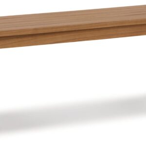 Signature Design by Ashley Janiyah Casual Outdoor Dining Bench, Light Brown