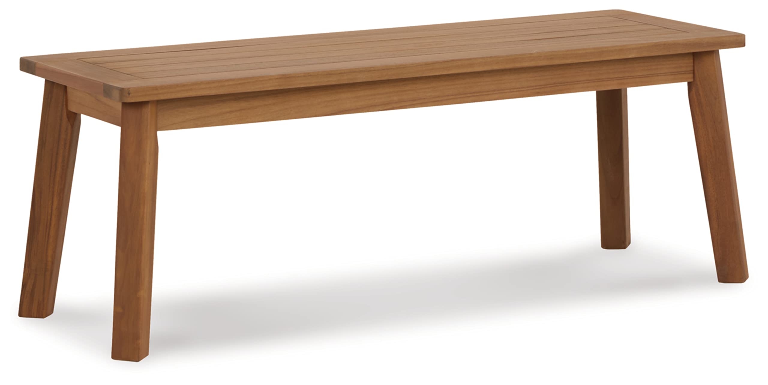 Signature Design by Ashley Janiyah Casual Outdoor Dining Bench, Light Brown