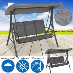 WYHFA Replacement Canopy for Swing, Outdoor Swing Canopy Replacement Porch Top Cover 3 Seater Waterproof for Patio Swing Garden Swing Backyard