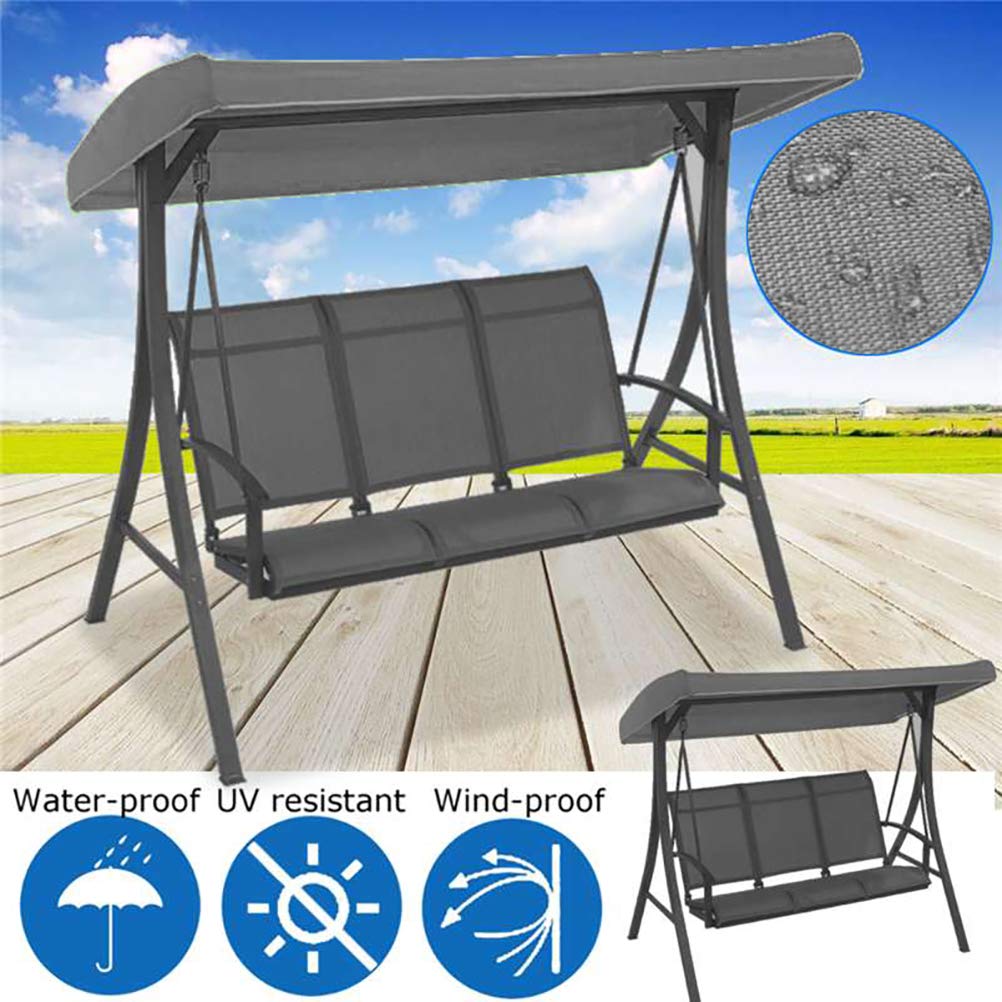 WYHFA Replacement Canopy for Swing, Outdoor Swing Canopy Replacement Porch Top Cover 3 Seater Waterproof for Patio Swing Garden Swing Backyard