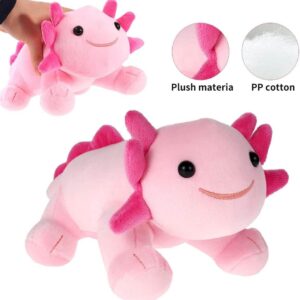 DYBFONO Axolotl Plush Toy, 10.8” Soft Cute Axolotl Stuffed Cotton Plush Pillow Kawaii Salamander Animal for Boys Girls Kids Gift (Pink)