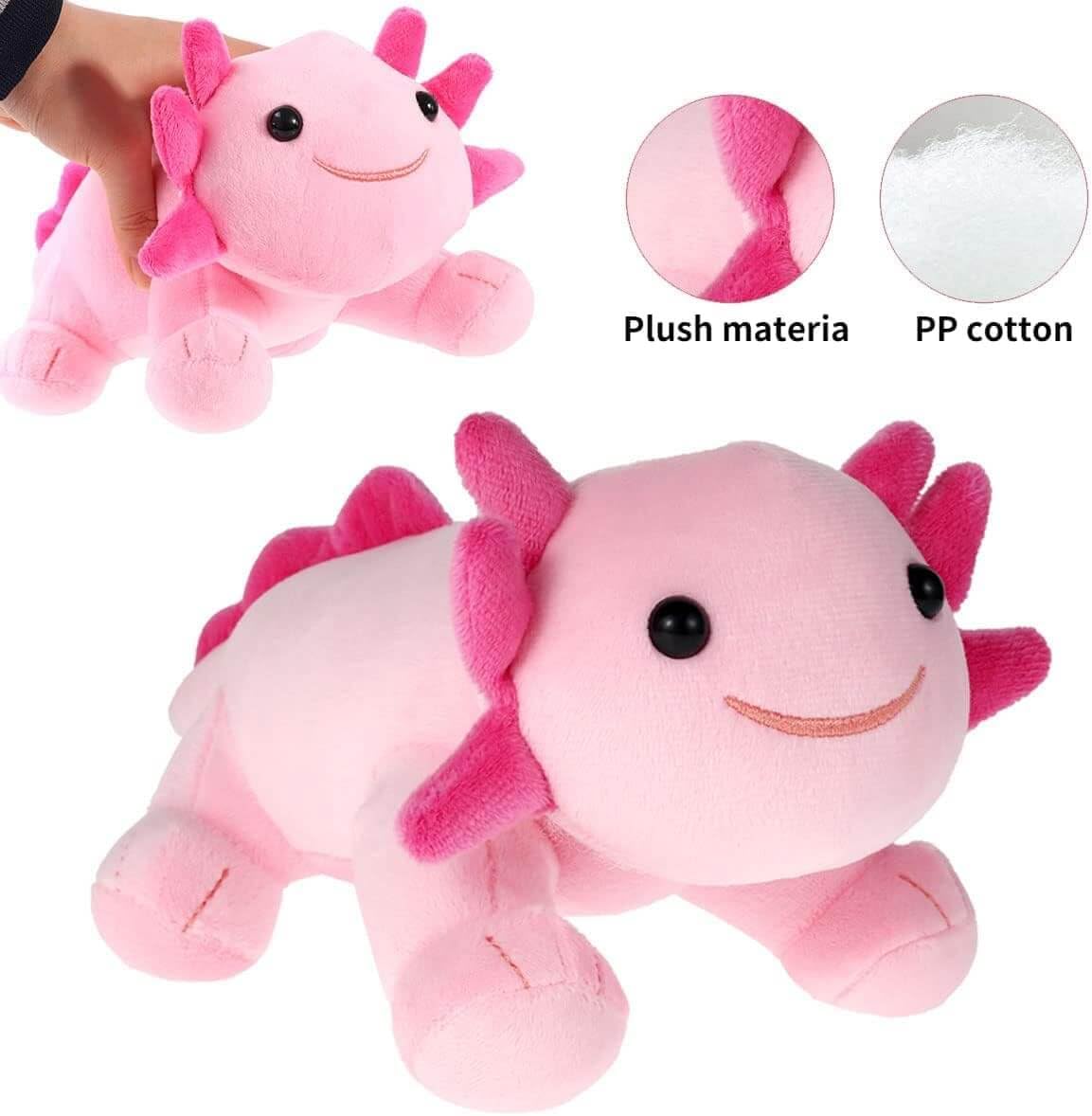 DYBFONO Axolotl Plush Toy, 10.8” Soft Cute Axolotl Stuffed Cotton Plush Pillow Kawaii Salamander Animal for Boys Girls Kids Gift (Pink)