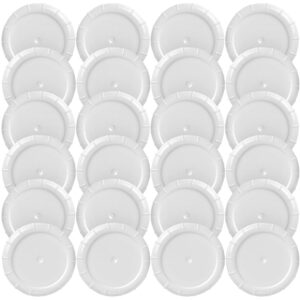 replacement snap-on caps for stock your home milk bottles (24 pack), 48mm snap-on caps for glass milk bottles, tamper resistant lids, plastic leak proof lid, crack resistant bottle cap refills, white