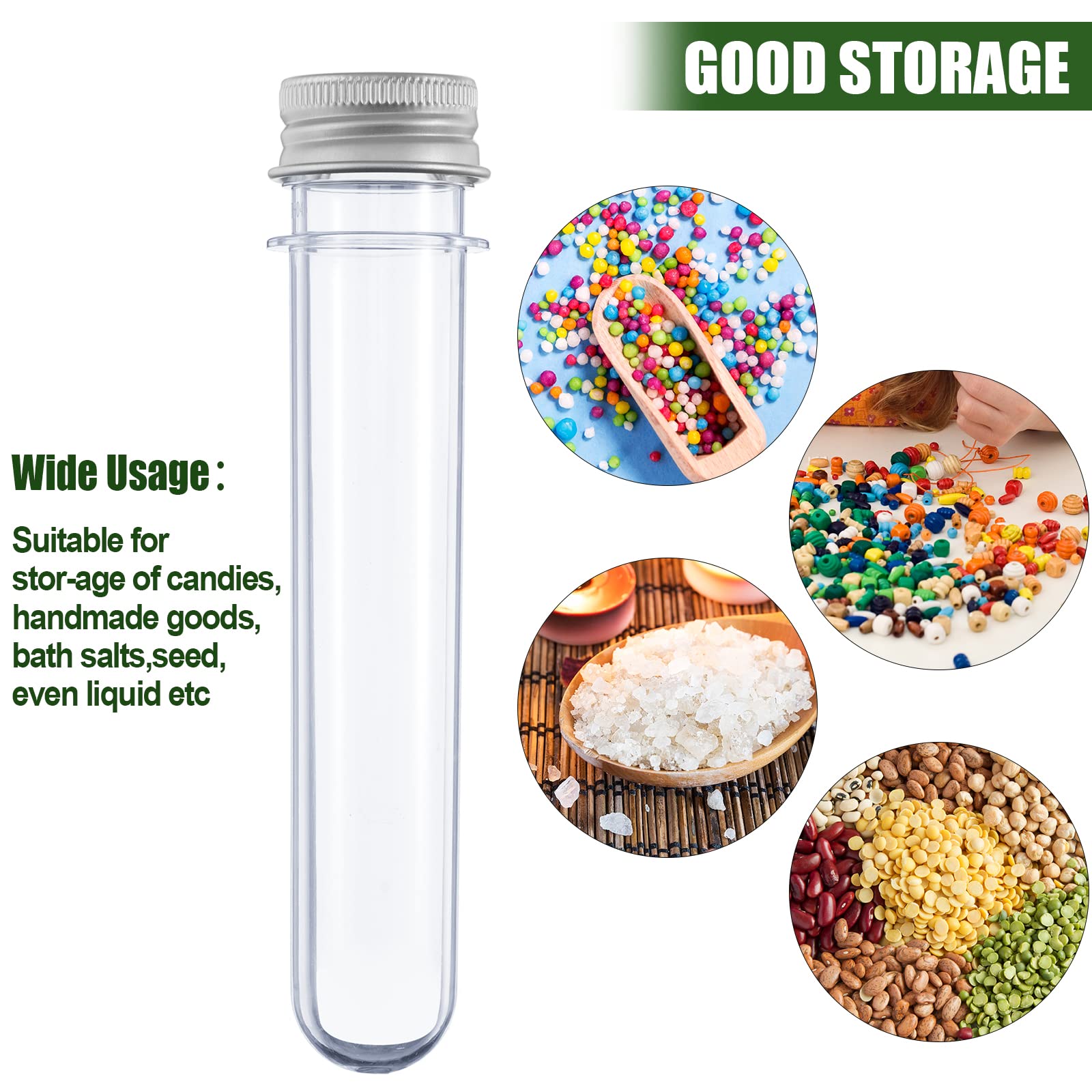 80 Pcs Plastic Test Tubes with Caps 45ml Clear Test Tubes 140 x 25 mm Gumball Candy Tubes for Science Party Supplies Science Experiment Halloween Christmas Birthday Gifts Home Decoration