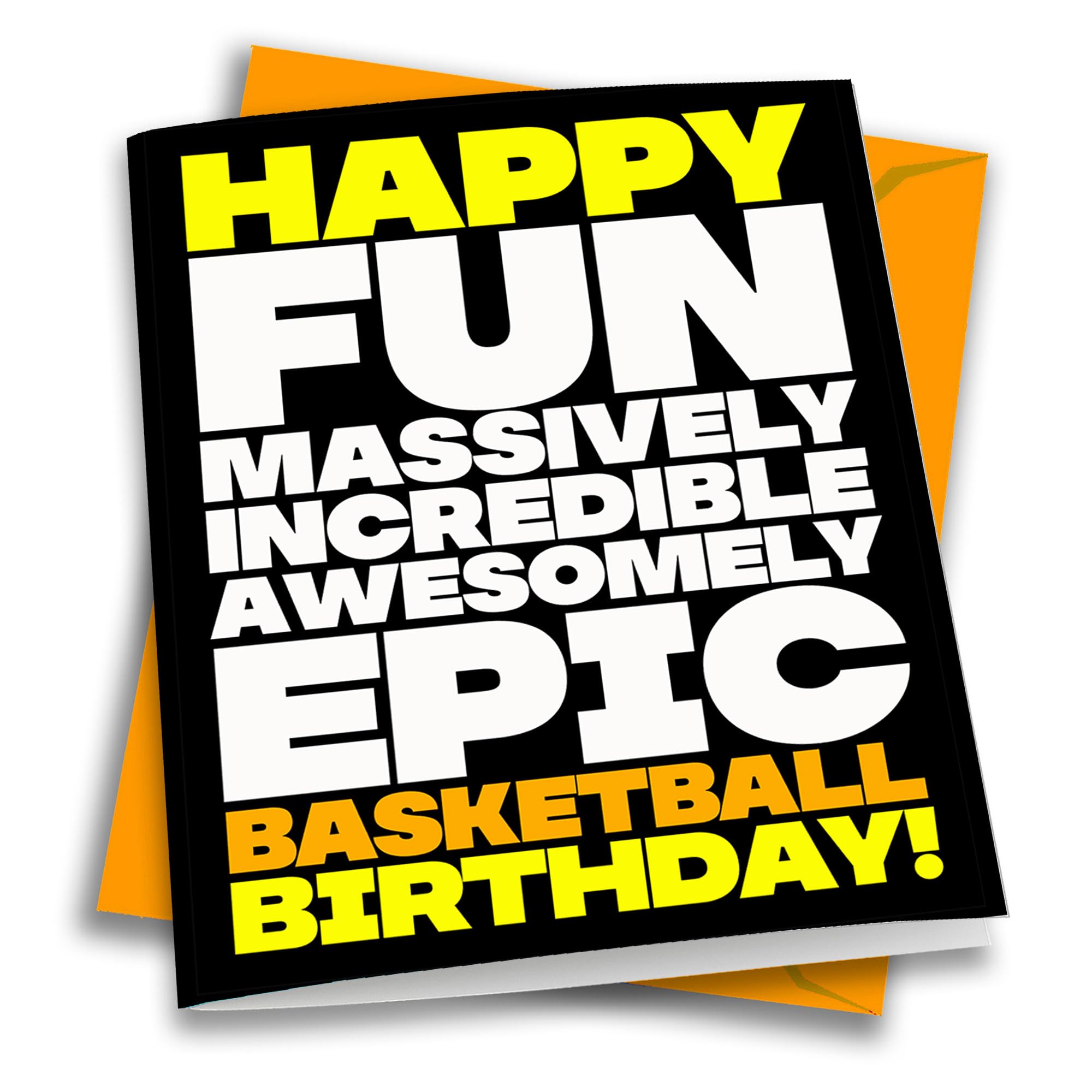 Play Strong Basketball Happy Fun Epic Birthday Card 1-Pack (5x7) Incredible Sports Birthday Cards Greeting Cards Awesome for Basketball Players, Coaches and Fans Birthdays, Gifts and Parties!