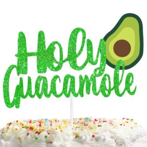 green glitter fruit avocado cake topper holy guacamole theme decor supplies baby shower boy girl happy birthday party decorations