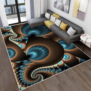 mjkiodpev area rugs abstract blue brown like several holes floor carpet soft non-slip indoor/ outdoor floor mat for living room bedroom dorm decor 63inx94in,multi