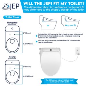 JEP Electric Bidet Toilet Seat for Elongated Toilets & Round Toilets | Premium Bidets for Existing Toilets with Warm Water, Heated Seat, and a Remote Control