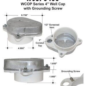 Merrill MFG 4" Watertight Sanitary Aluminum, ABS well cap, Seal