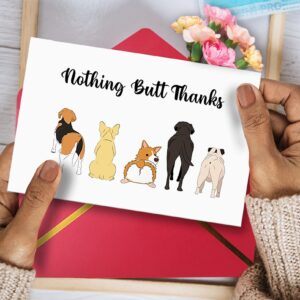 Ziwenhu Cute Thank You Card from Dog, Funny Thank You Gift for Friend, Nothing Butt Thanks Card for Family Members