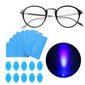 10 Set Anti-Blue Light Test Card, Professional Anti-Blue Light Test Paper Including Anti-Blue Light Card and Blue Light Generator