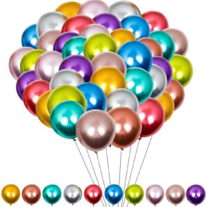 bbeitoo 100pcs metallic balloons assorted color 5inch multicolor chrome metallic helium balloons metallic latex balloons birthday wedding graduation baby shower party decorations