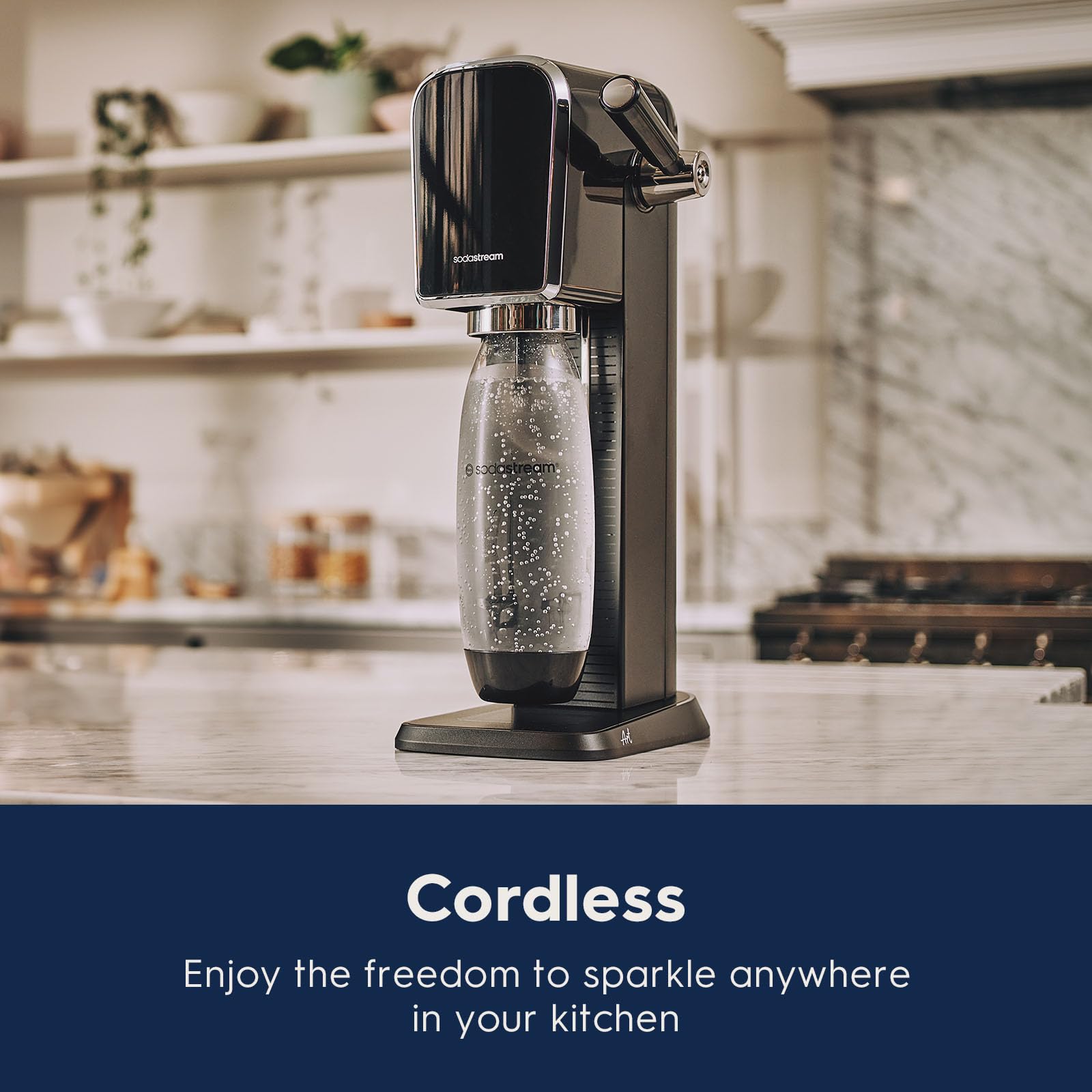 SodaStream Art Sparkling Water Maker (Black) with CO2 and Dishwasher Safe Bottle