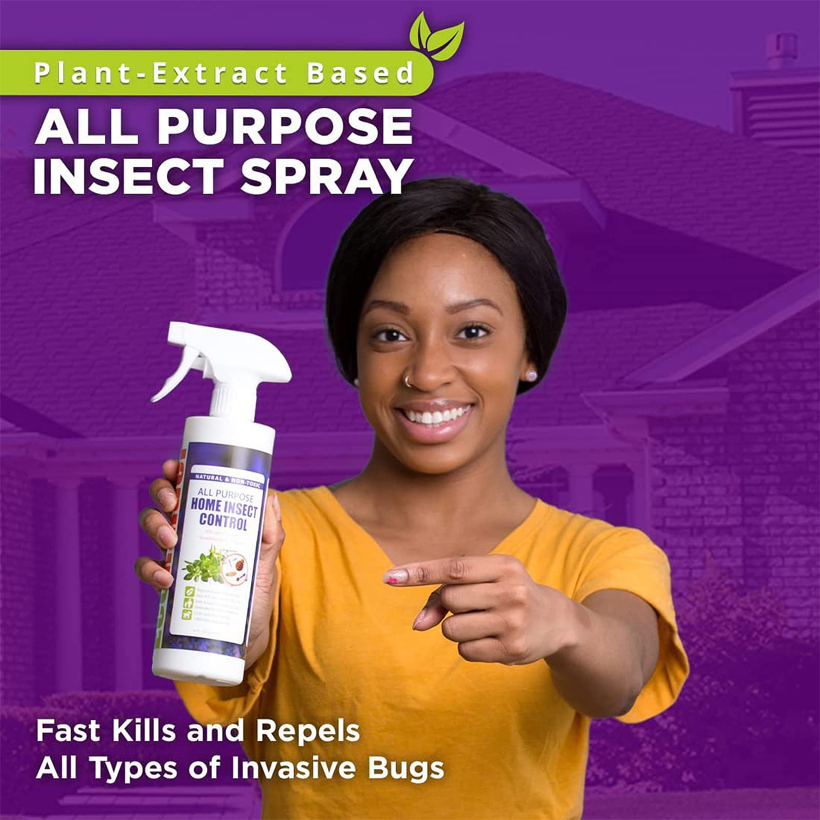 EcoVenger All Purpose Home Insect Control 1/2 Gallon with Trigger Sprayer, for Fleas, Fruit Flies, Gnats, Moths, Roaches, Spiders, Fast Kill