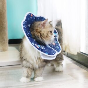 SUSWIM Cute,Soft Cat Recovery Collar,Adjustable Pet Cat Cone Collar,Pet Neck Donut Protective Recovery Cone for Cat-Comfortable Lightweight Elizabethan Collar for Kitten Prevent from Lick Wound