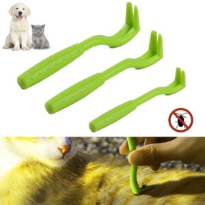 ILamourCar 4Pcs Tick Remover Tool Set, Professional Tick Tweezers Tick Hooks Tick Remover Painlessly Tick for Dogs Cats and Other Pets