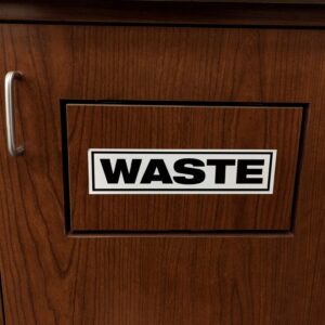 Waste Flap Sticker, Self Adhesive Garbage Label for Trash Cans, Wastebaskets & Dustbins, 5 Pack