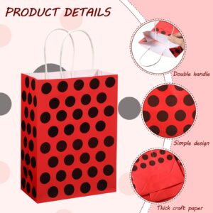 16 Pack Ladybug Party Bags Ladybug Candy Bag Ladybug Treat Paper Bags Ladybug Favor Bags with Handles Red Black Polka Dots Bags for Baby Shower Ladybug Themed Birthday Party Supplies