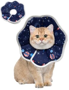 suswim cute,soft cat recovery collar,adjustable pet cat cone collar,pet neck donut protective recovery cone for cat-comfortable lightweight elizabethan collar for kitten prevent from lick wound