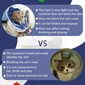 SUSWIM Cute,Soft Cat Recovery Collar,Adjustable Pet Cat Cone Collar,Pet Neck Donut Protective Recovery Cone for Cat-Comfortable Lightweight Elizabethan Collar for Kitten Prevent from Lick Wound