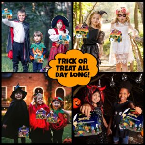 ArtCreativity Halloween Treat Boxes, Set of 12, Cardboard Paper Halloween Candy Boxes with Carry Handles, Adorable Trick or Treat Supplies, Halloween Goodie Bags for Sweets, Toys, Gifts, and More