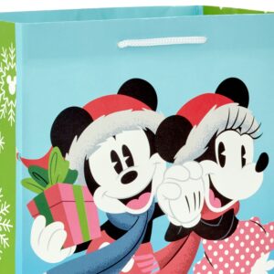 Hallmark Mickey and Minnie Christmas Gift Bags in Assorted Sizes (4 Bags: 2 Medium 9", 2 Large 13") for Kids, Grandchildren, Disney Fans and Collectors