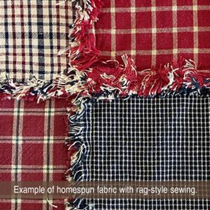 Primitive Black 1 Plaid 100% Cotton Homespun Fabric by JCS - Sold by The Yard