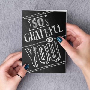 Chalkboard Appreciation Card Set / 24 Thank You Greeting Cards / 6 Retro Chalkboard Note Card Designs / 3 1/2" x 4 7/8" Blank Cards With Kraft Envelopes