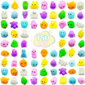 150 pcs kawaii squishies, mochi squishy toys for kids party favors, mini stress relief toys for easter gift easter decoration party favors, classroom prizes, birthday gift, goodie bag stuffers