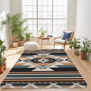 Area Rugs 5x7 Washable Rug Southwestern Living Room Area Rug Soft Anti-Skid Thin Carpet Indoor Floor Non-Shedding Carpets for Bedroom Dining Room Farmhouse Nursery Home Office