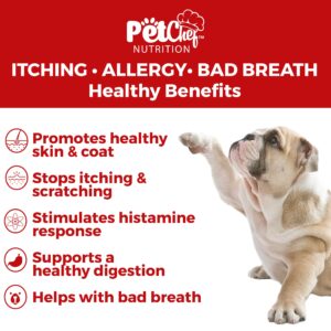 Pet Chef Allergy Defender - Natural Dog Allergy Relief Chews - Effective Medicine for All Dog Allergies, Environment & Household Irritant Prevention - Safe & Strong Dog Allergy Supplements for Dogs