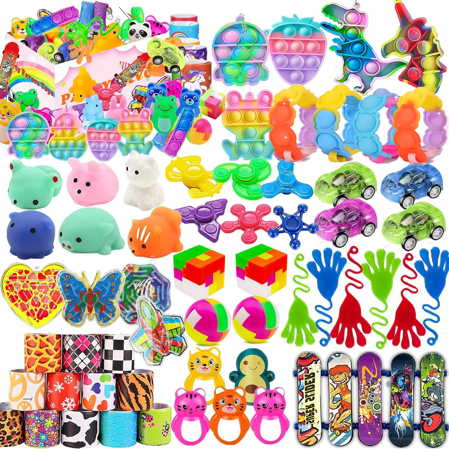 109 Pcs Party Favors for Kids 4-8, Pop Fidget Toys, Goodie Bag Stuffers, Treasure Box Toys for Classroom, Carnival Prizes, Pinata Stuffers, Goodie Bags Filler, Prize Box toys for Kids Classroom