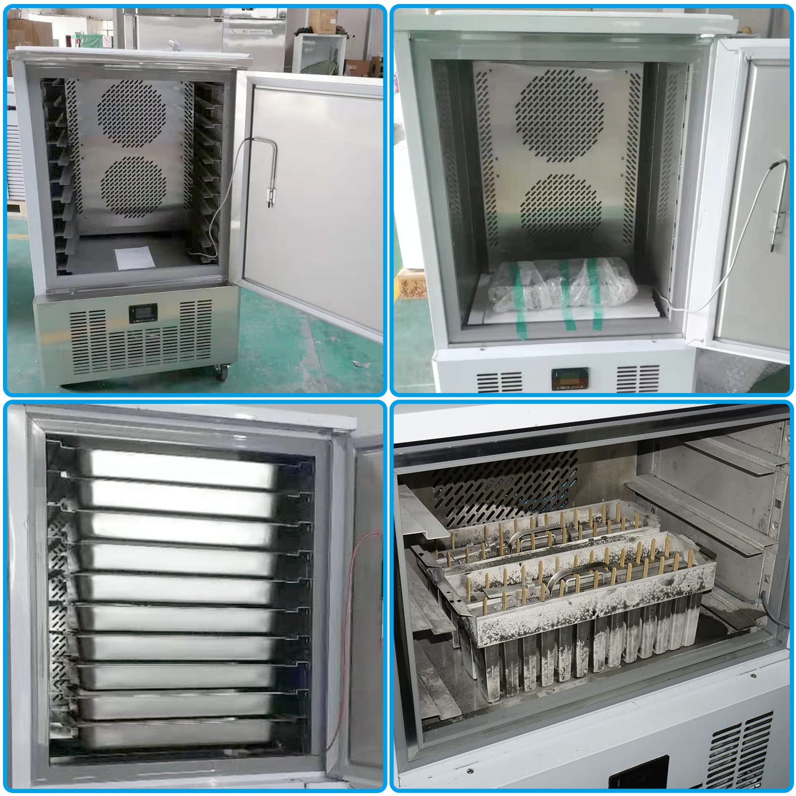 Kolice Commercial 10 Trays Blast Chiller & Freezer, Dumpling Blast Freezer, Chest Freezer, Batch Freezer for ice Cream, Fresh Meat, Chicken, Dessert in hotel, restaurant, school, canteens, catering