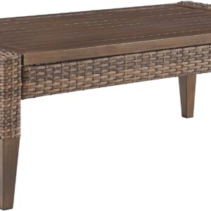 Crosley Furniture Capella Wicker Outdoor Coffee Table for Patio, Deck, Porch, Brown