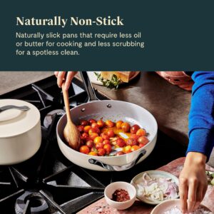 Caraway Nonstick Ceramic Sauté Pan with Lid (4.5 qt, 11.8") - Non Toxic, PTFE & PFOA Free - Oven Safe & Compatible with All Stovetops (Gas, Electric & Induction) - Navy