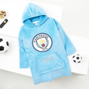 Manchester City F.C. Hoodie, Oversized Hoodie Blanket, Soccer Gifts for Boys Blue