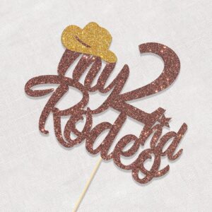 My 2nd Rodeo Cake Topper, Cowboy Cowgirl Theme Party Supplies, Western Kids First Rodeo Party/Baby Shower Decor, Happy 2 Years Old Birthday Party, Brown