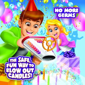 BEST PARTY EVER! Spincredible Candle, Singing Candle-Powered Spinning Cake Topper with Birthday Candle Air Cannon, Safe Fun Way to Blow Out Birthday Candles