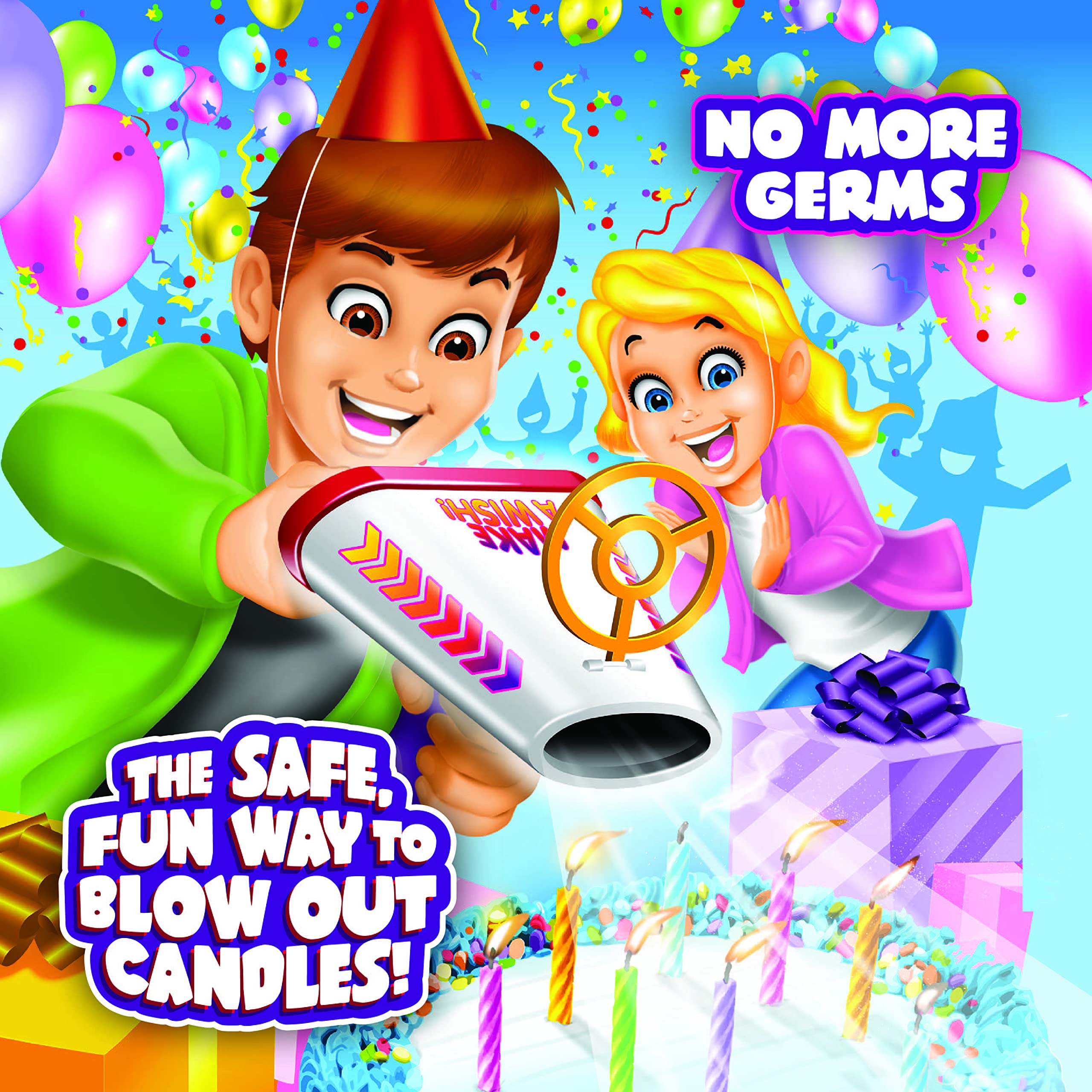 BEST PARTY EVER! Spincredible Candle, Singing Candle-Powered Spinning Cake Topper with Birthday Candle Air Cannon, Safe Fun Way to Blow Out Birthday Candles