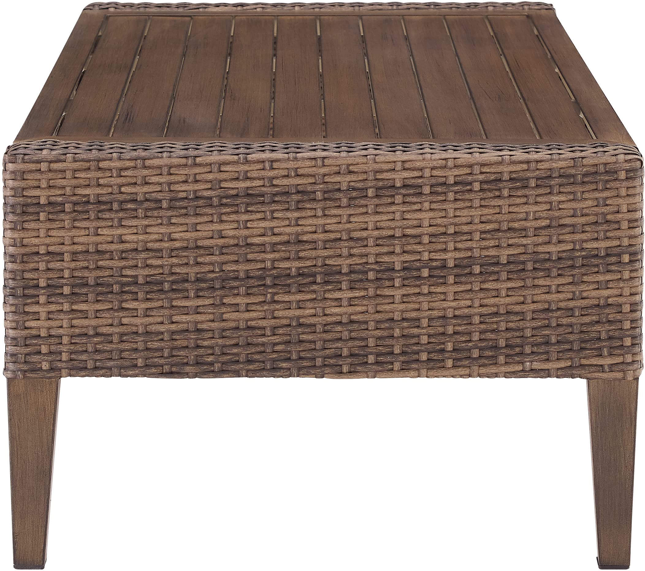 Crosley Furniture Capella Wicker Outdoor Coffee Table for Patio, Deck, Porch, Brown