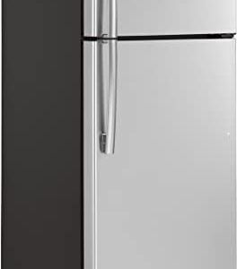 GE GTE18GSNRSS 28 Energy Star Qualified Top Freezer Refrigerator with 17.52 cu. ft. Capacity LED Lighting Adjustable Glass Shelves and Upfront Temperature Controls in Stainless Steel