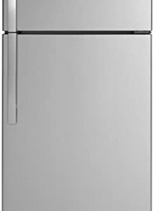 GE GTE18GSNRSS 28 Energy Star Qualified Top Freezer Refrigerator with 17.52 cu. ft. Capacity LED Lighting Adjustable Glass Shelves and Upfront Temperature Controls in Stainless Steel