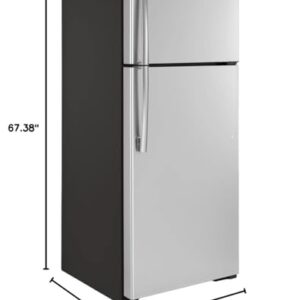 GE GTE18GSNRSS 28 Energy Star Qualified Top Freezer Refrigerator with 17.52 cu. ft. Capacity LED Lighting Adjustable Glass Shelves and Upfront Temperature Controls in Stainless Steel