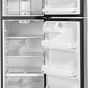 GE GTE18GSNRSS 28 Energy Star Qualified Top Freezer Refrigerator with 17.52 cu. ft. Capacity LED Lighting Adjustable Glass Shelves and Upfront Temperature Controls in Stainless Steel