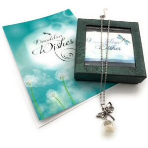 Smiling Wisdom - A Dandelion Wish of Joy Greeting Card and Real Seeds Gift Set - Goodbye, Birthday, Retirement, Journey, Graduation - Women - Dragonfly Dandelion Dangle