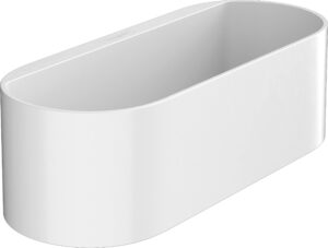 hansgrohe wallstoris 4-inch modern storage basket- deep in matte white, 27912700