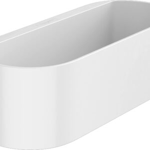 hansgrohe WallStoris 4-inch Modern Storage Basket- Deep in Matte White, 27912700