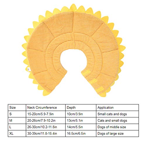 Cat Recovery Collar, Cute Sun Flower Soft Cat Cone Cones Elizabethan Collar for Dog Cat Kitten After Surgery, Wound Healing(L)