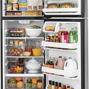 GE GTE18GSNRSS 28 Energy Star Qualified Top Freezer Refrigerator with 17.52 cu. ft. Capacity LED Lighting Adjustable Glass Shelves and Upfront Temperature Controls in Stainless Steel